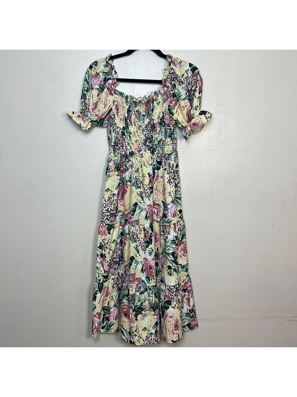 Sunday Up Floral Smocked Top Puff Sleeve Ruffle Tiered Maxi Summer Dress
